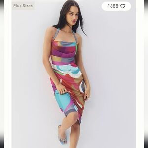 New Anthropologie Square Neck Halter Mini Dress Small